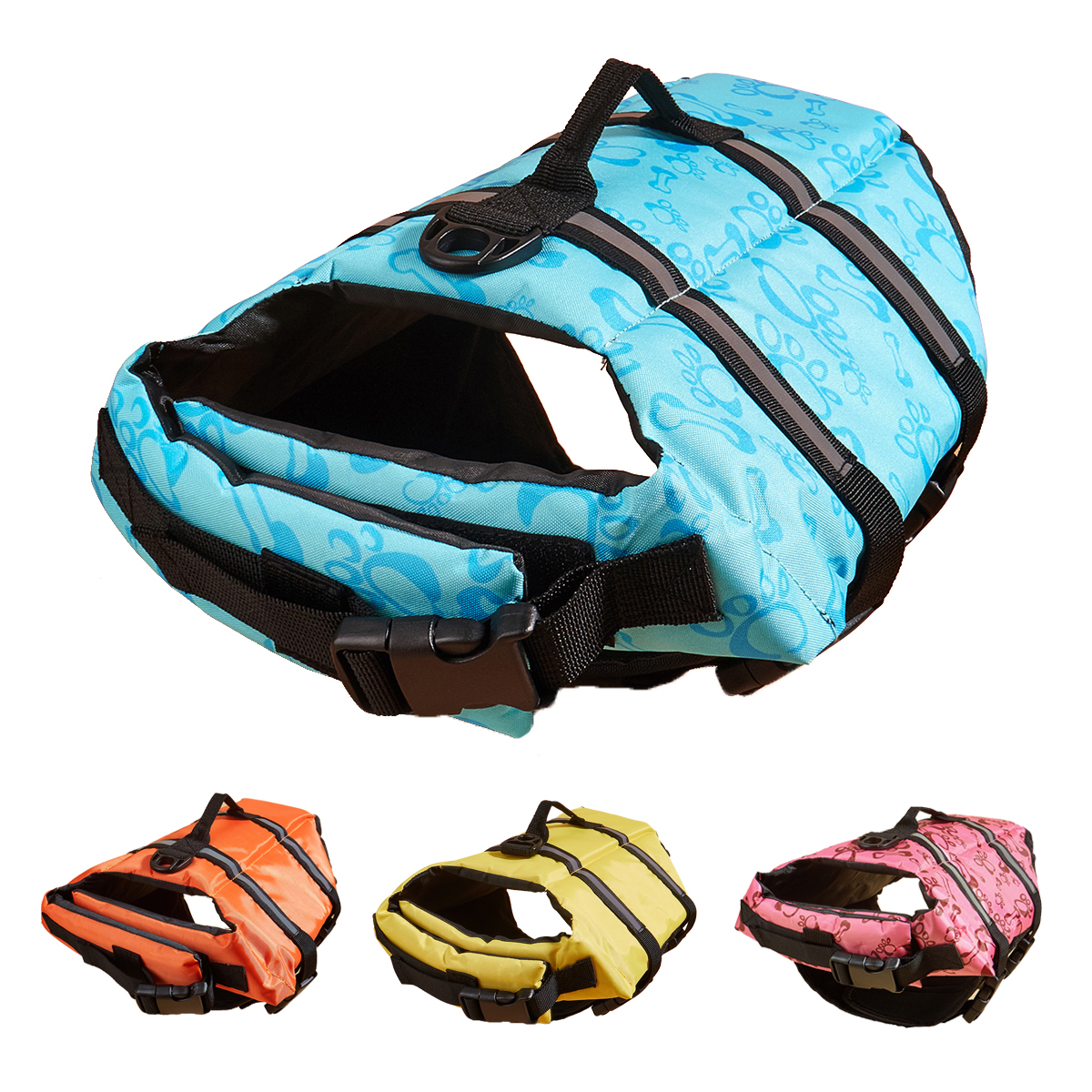 Dog Life Jacket - Reflective Adjustable Pet Life Jacket Nylon