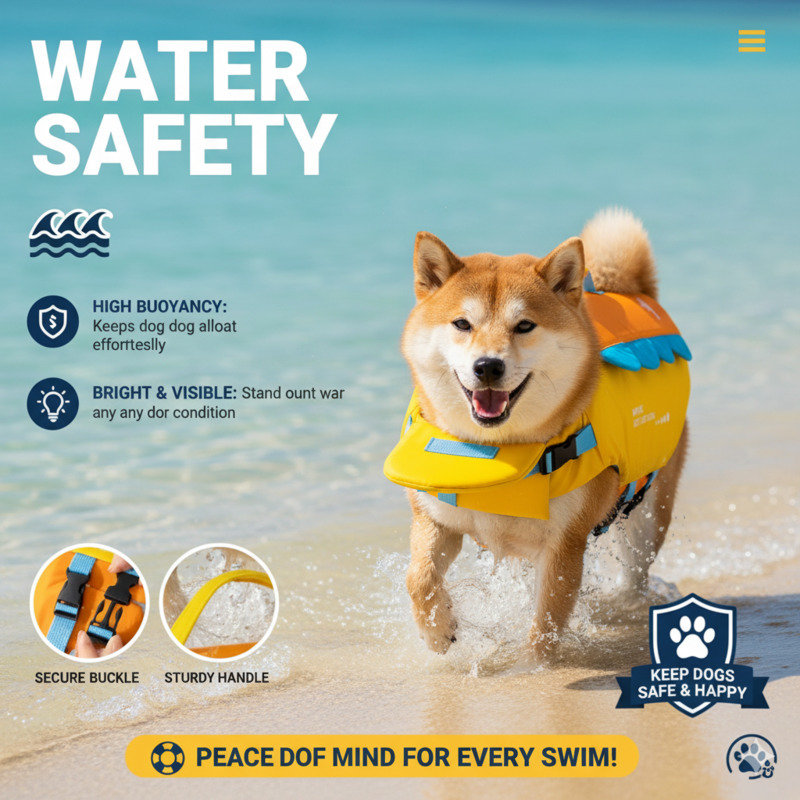 Dog Life Jacket - Dog Life Jacket Dinosaur Safety Pet