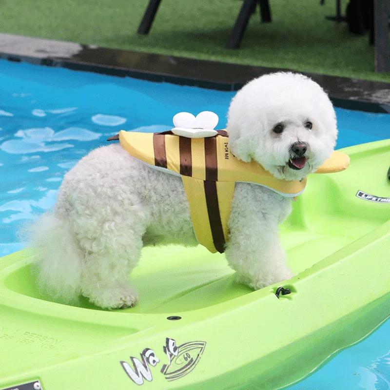 Summer Little Bee Dog Swimsuit - Dog Life Jacket บทวิจารณ์และราคา