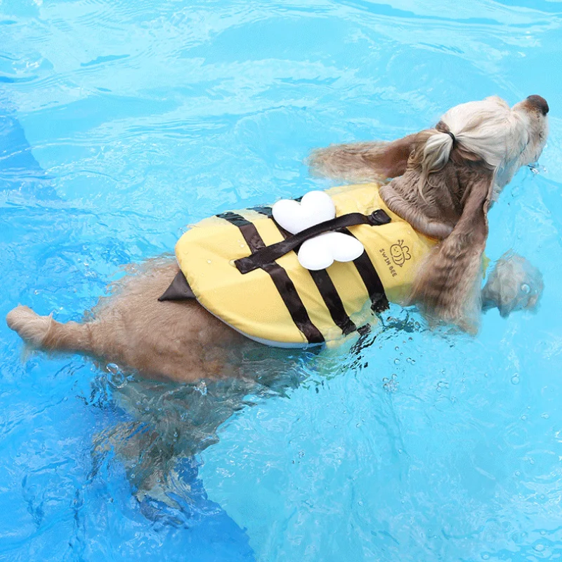 Summer Little Bee Dog Swimsuit - Dog Life Jacket บทวิจารณ์และราคา